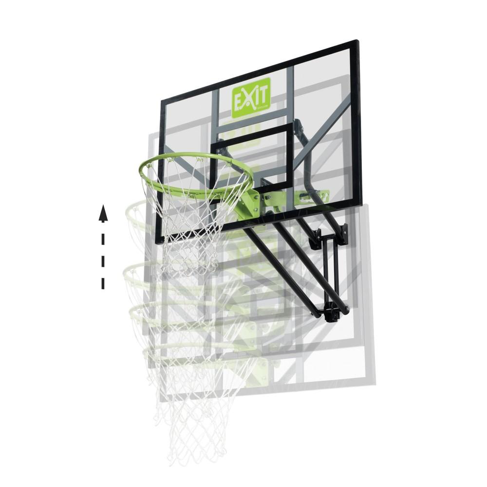 Регулируемый баскетбольный щит Exit Galaxy Green с кольцом и сеткой