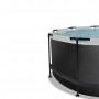 Басейн Exit Black 360x122 см з пісочним фільтром-насосом, куполом, драбинкою та тепловим насосом