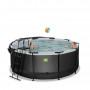 Басейн Exit Black 360x122 см з пісочним фільтром-насосом, куполом, драбинкою та тепловим насосом