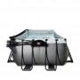 Басейн Exit Black 400x200х122 см з пісочним фільтром-насосом, куполом та драбинкою