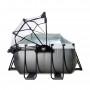 Басейн Exit Black 400x200х122 см з пісочним фільтром-насосом, куполом та драбинкою
