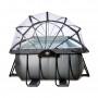 Басейн Exit Black 540x250х122 см з пісочним фільтром-насосом, куполом та драбинкою