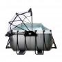 Басейн Exit Black 540x250х122 см з пісочним фільтром-насосом, куполом, драбинкою та тепловим насосом