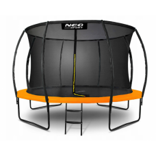 Батут Neo-Sport Premium 374 см Orange з внутрішньою сіткою та драбинкою